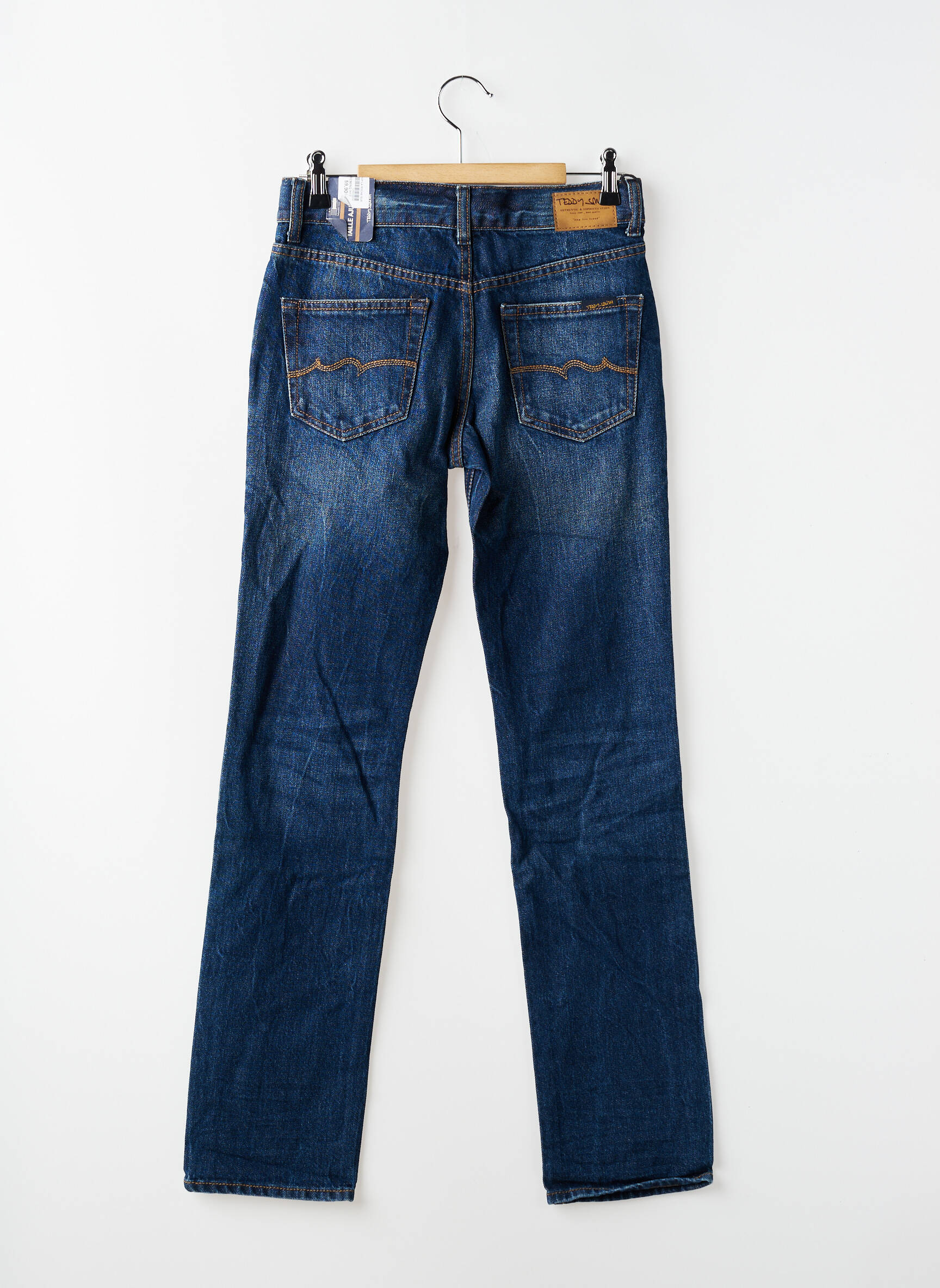 Jeans coupe droite stretch taille ajustable bleu TEDDY SMITH garçon