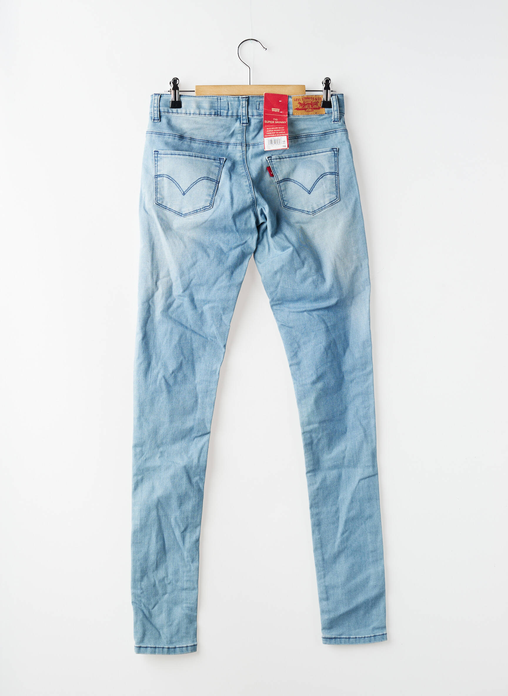 Jeans skinny stretch taille ajustable bleu LEVI'S garçon