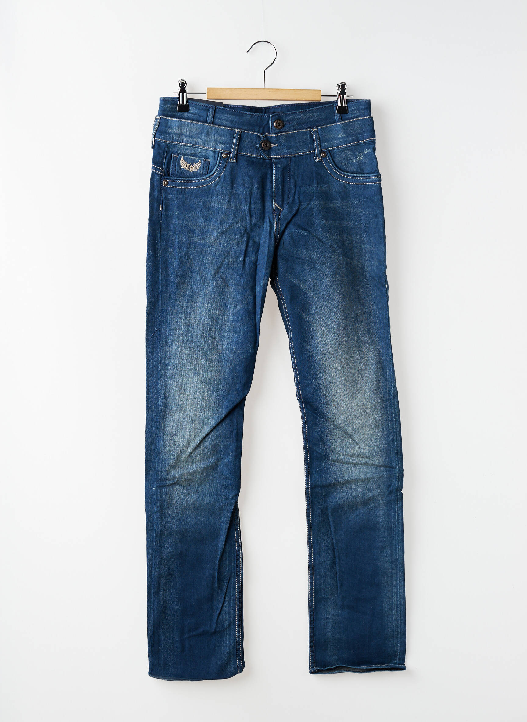 Jeans coupe droite stretch taille ajustable bleu KAPORAL garçon
