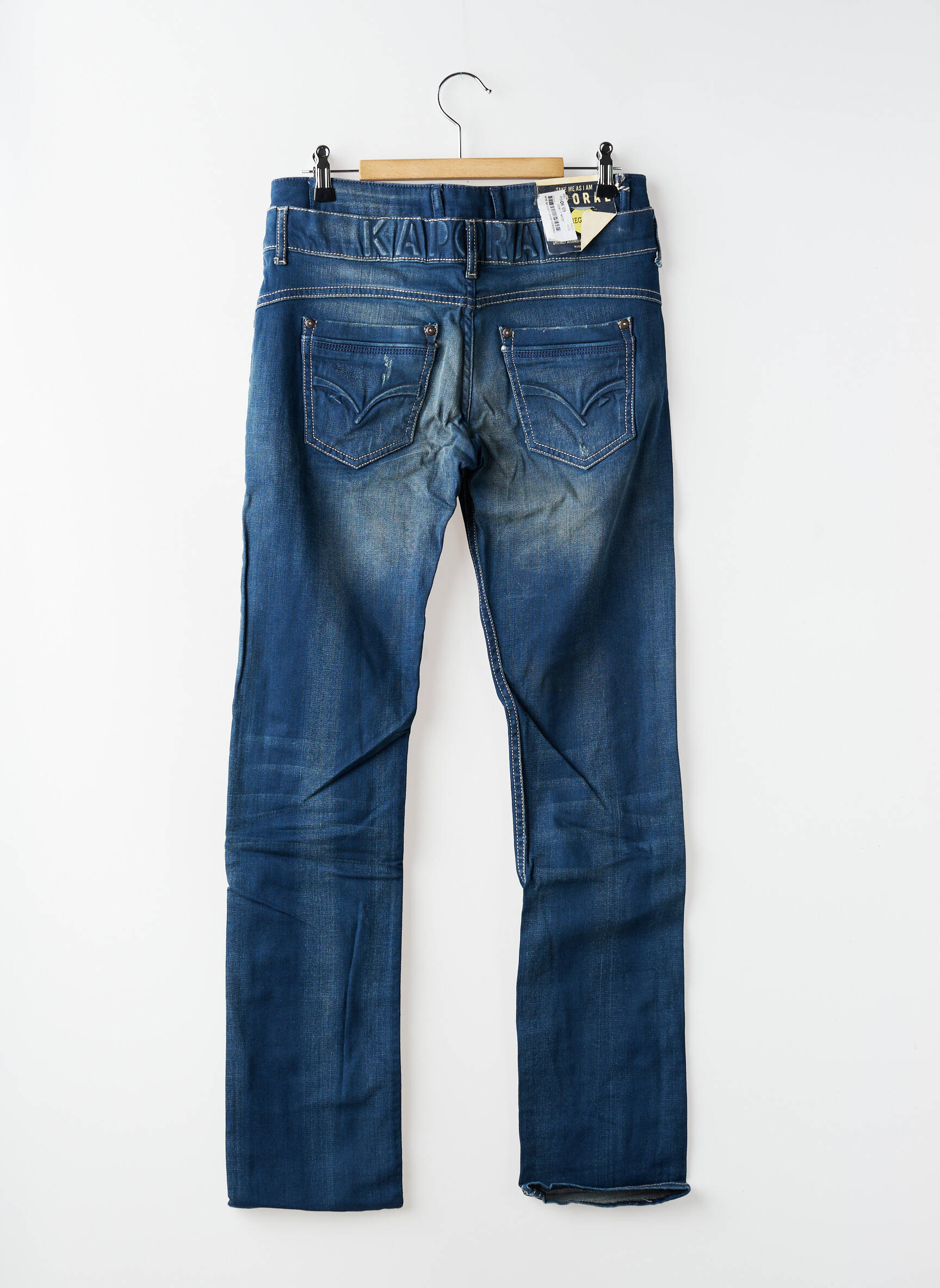 Jeans coupe droite stretch taille ajustable bleu KAPORAL garçon