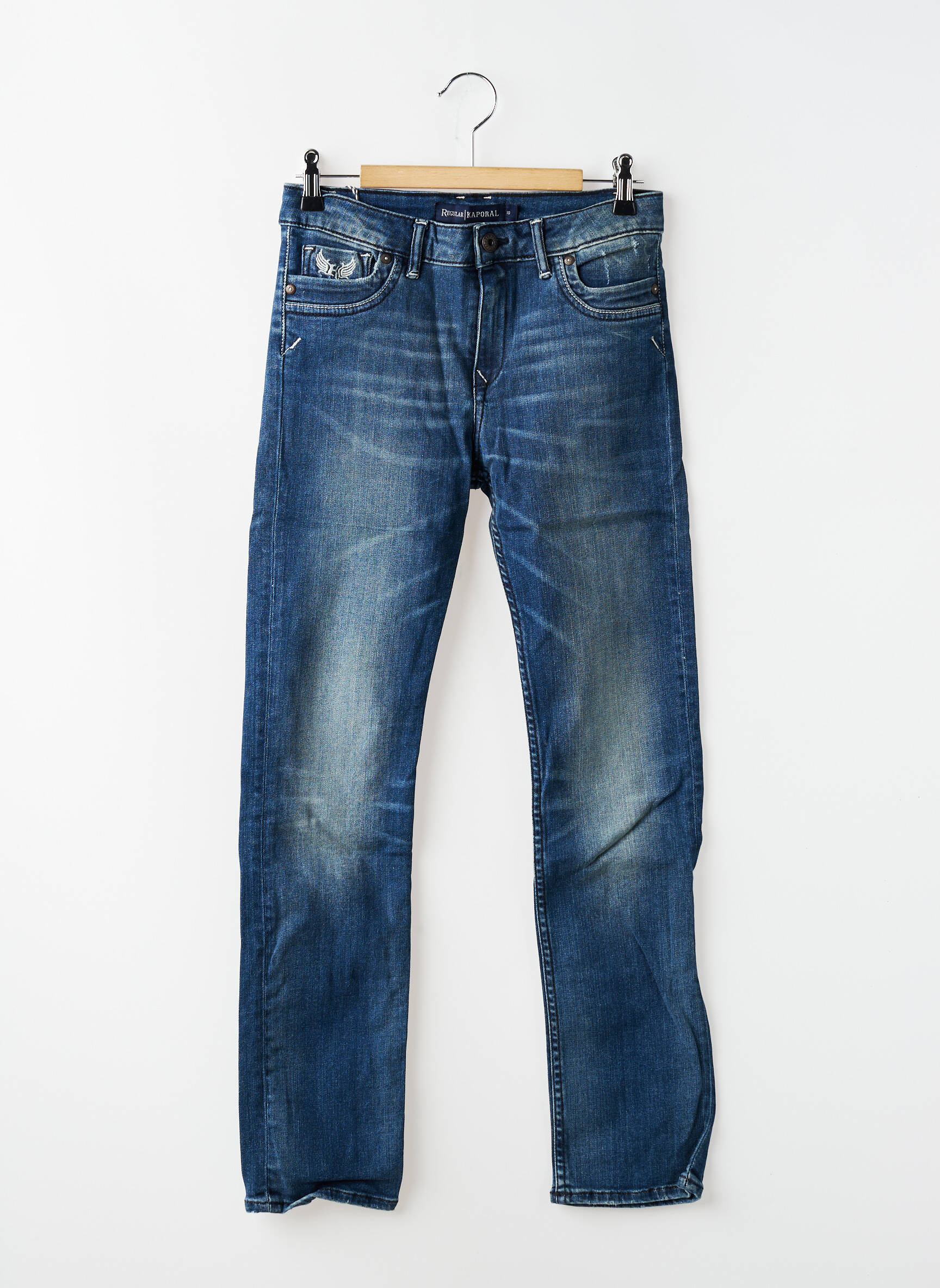 Jeans coupe droite stretch taille ajustable bleu KAPORAL garçon