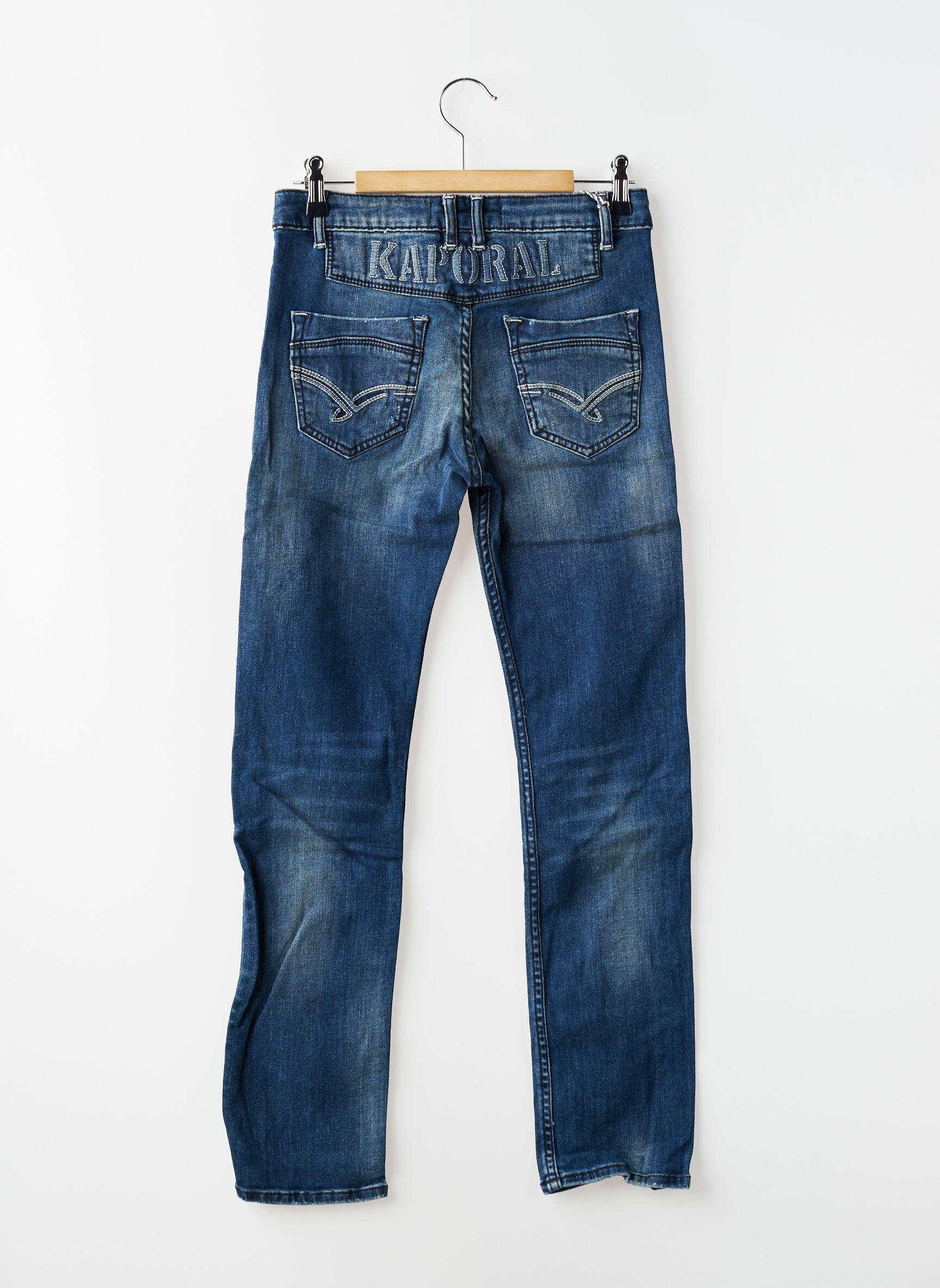 Jeans coupe droite stretch taille ajustable bleu KAPORAL garçon