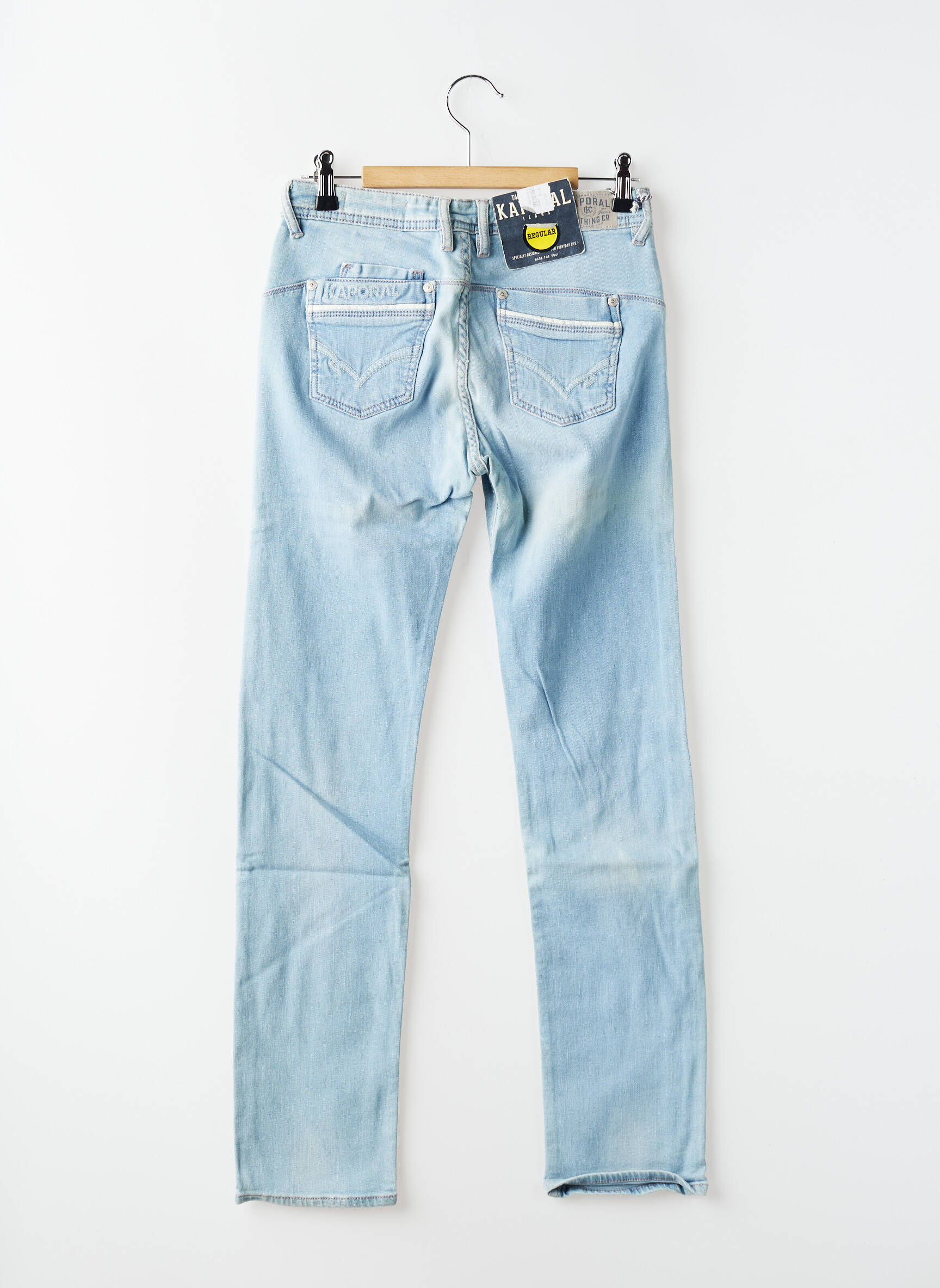 Jeans coupe droite stretch taille ajustable bleu KAPORAL fille