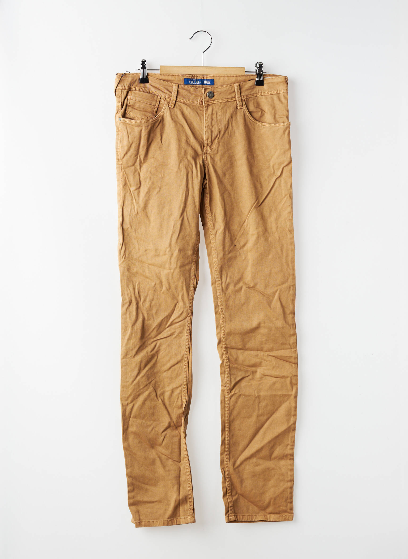 Jeans coupe slim poches taille ajustable beige TIFFOSI garçon