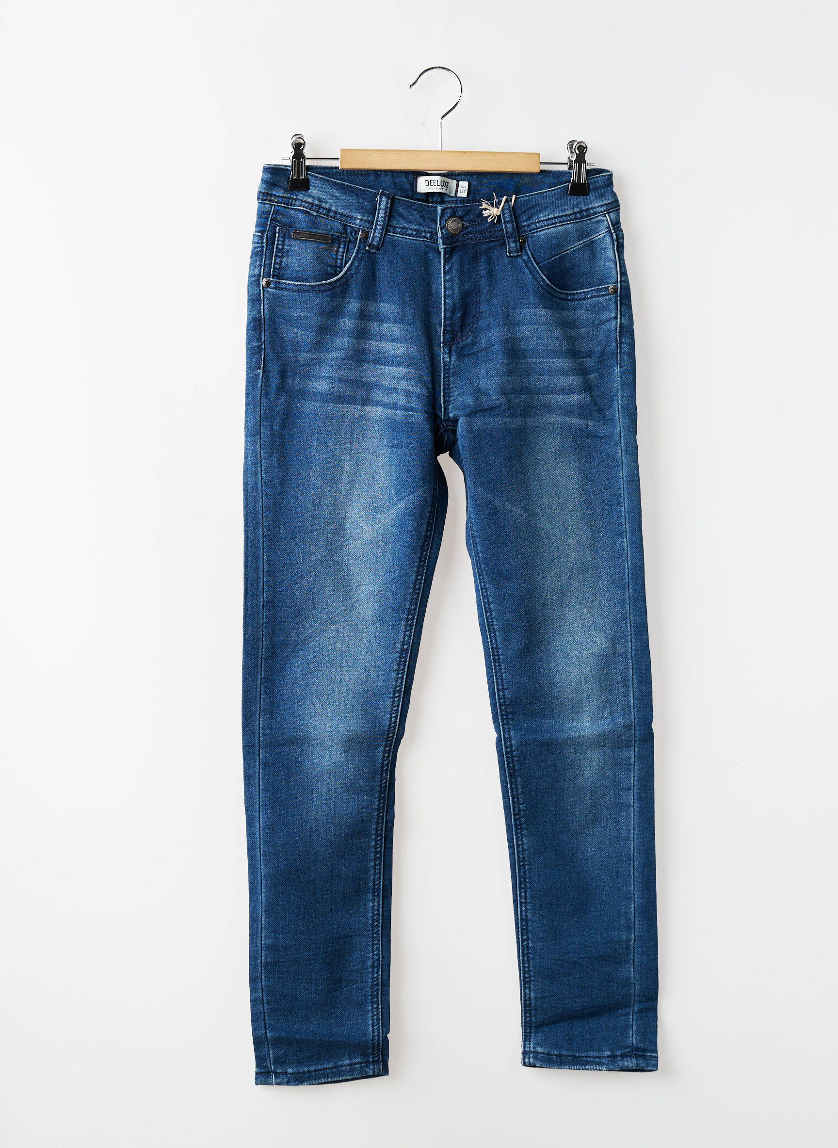 Jeans coupe slim stretch taille ajustable bleu DEELUXE garçon