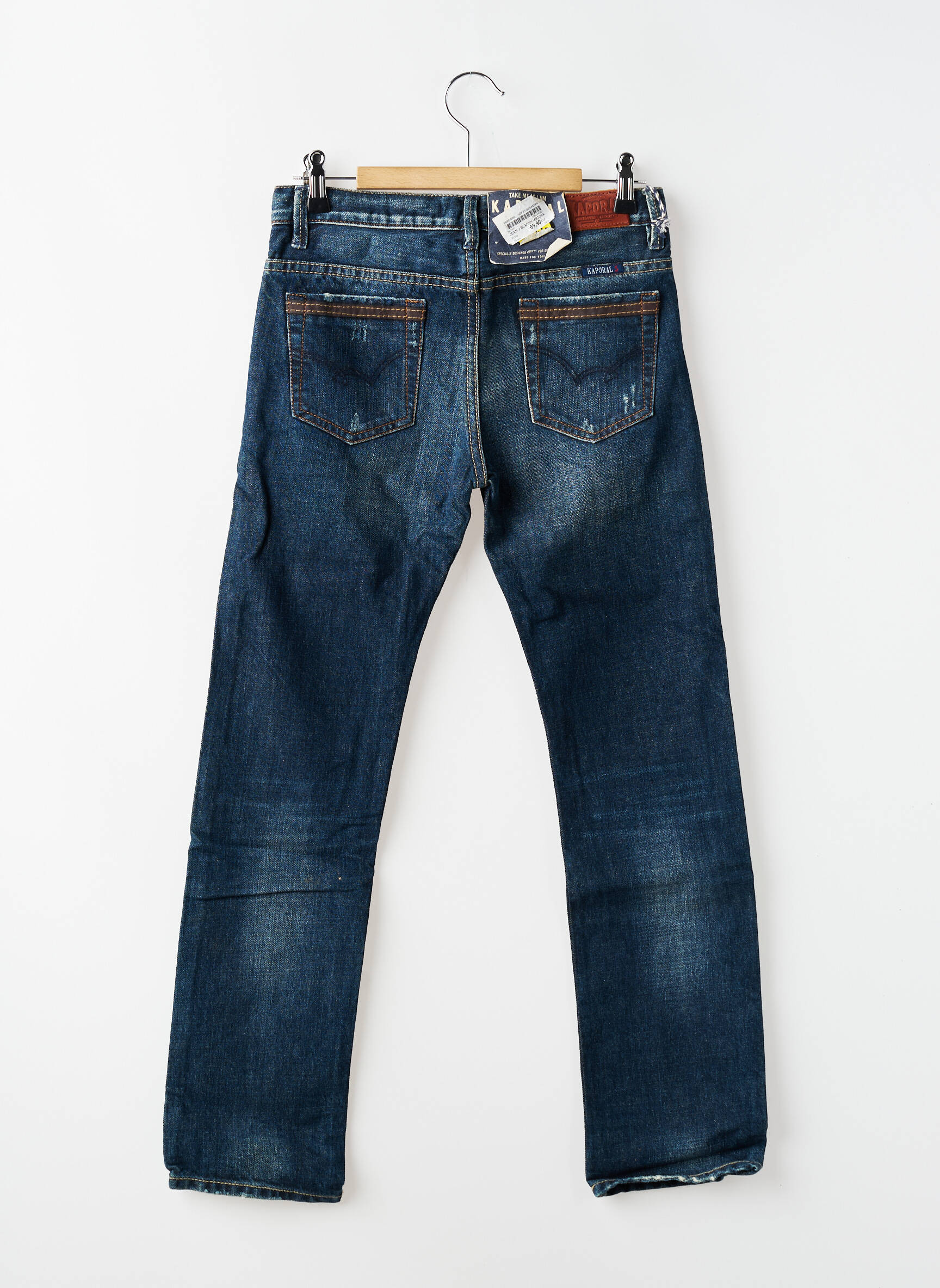 Jeans coupe droite stretch taille ajustable bleu KAPORAL garçon