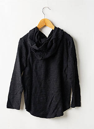 Sweat-shirt à capuche tissage jersey manches longues noir FREESIDE garçon