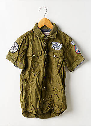 Chemise manches courtes broderie vert PETROL INDUSTRIES garçon