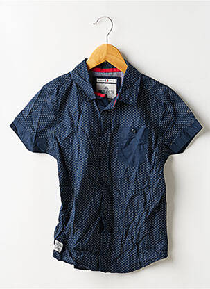 Chemise manches courtes tissage popeline bleu DEELUXE garçon