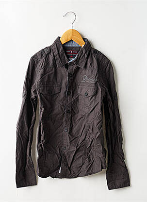 Chemise manches longues tissage popeline gris DEELUXE garçon