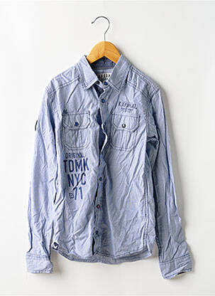 Chemise manches longues fermeture pressionnée bleu KAPORAL garçon