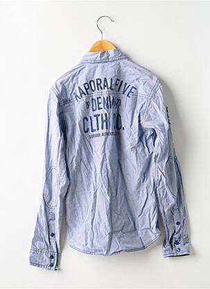 Chemise manches longues fermeture pressionnée bleu KAPORAL garçon