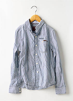 Chemise manches longues tissage popeline bleu DEELUXE garçon