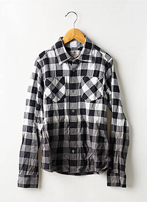 Chemise manches longues tissage popeline noir TIMBERLAND garçon