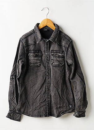 Chemise manches longues fermeture pressionnée gris GUESS garçon