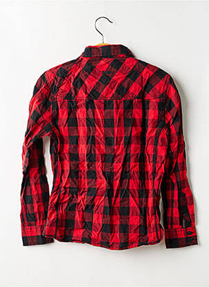 Chemise manches longues tissage popeline rouge DEELUXE garçon
