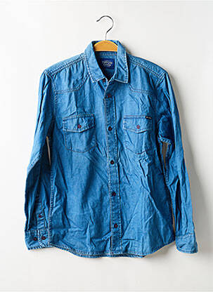 Chemise manches longues tissage popeline bleu TIFFOSI garçon