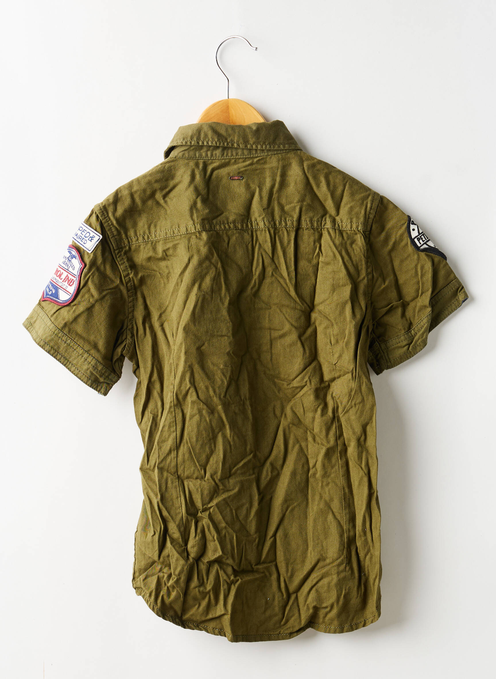 Chemise manches courtes broderie vert PETROL INDUSTRIES garçon
