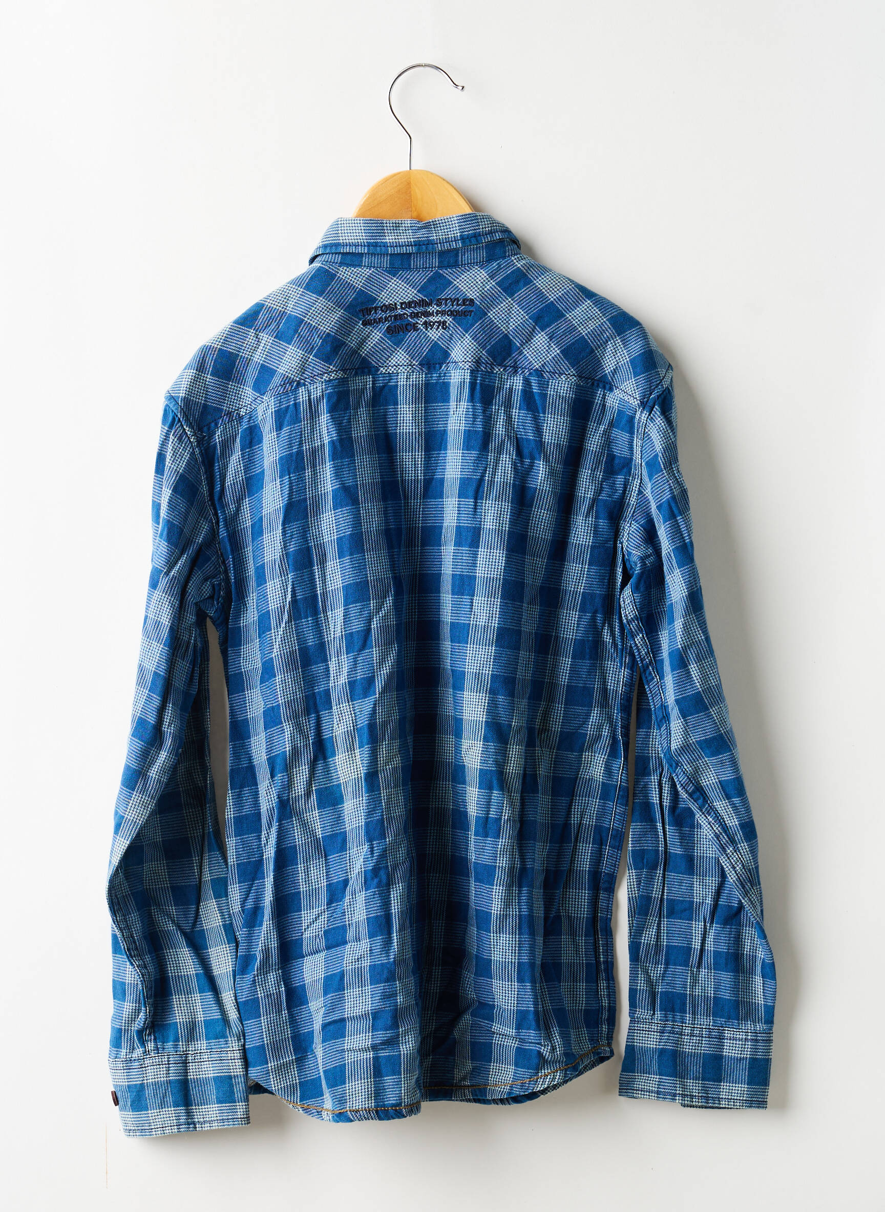 Chemise manches longues tissage popeline bleu TIFFOSI garçon