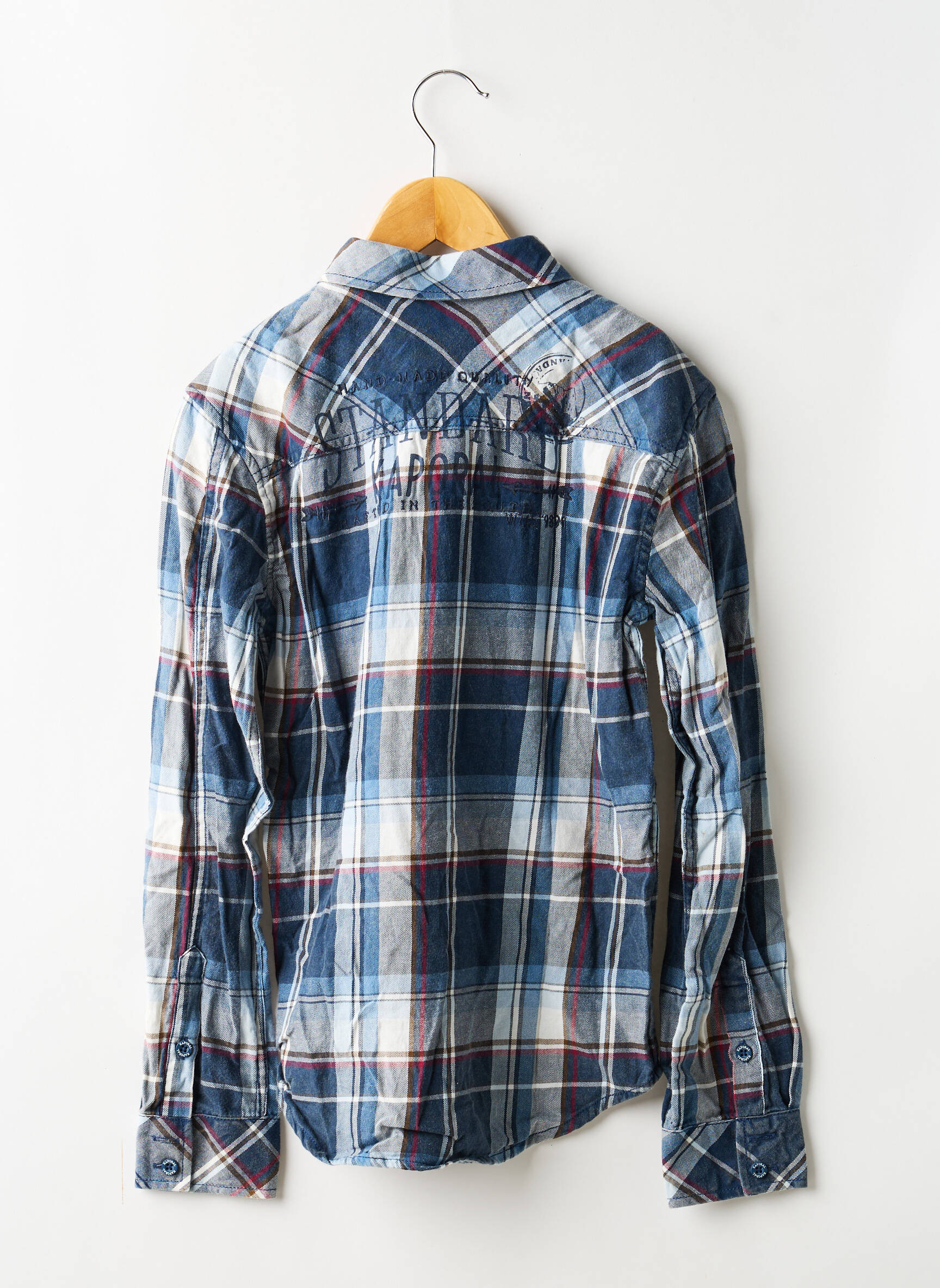 Chemise manches longues tissage popeline bleu KAPORAL garçon