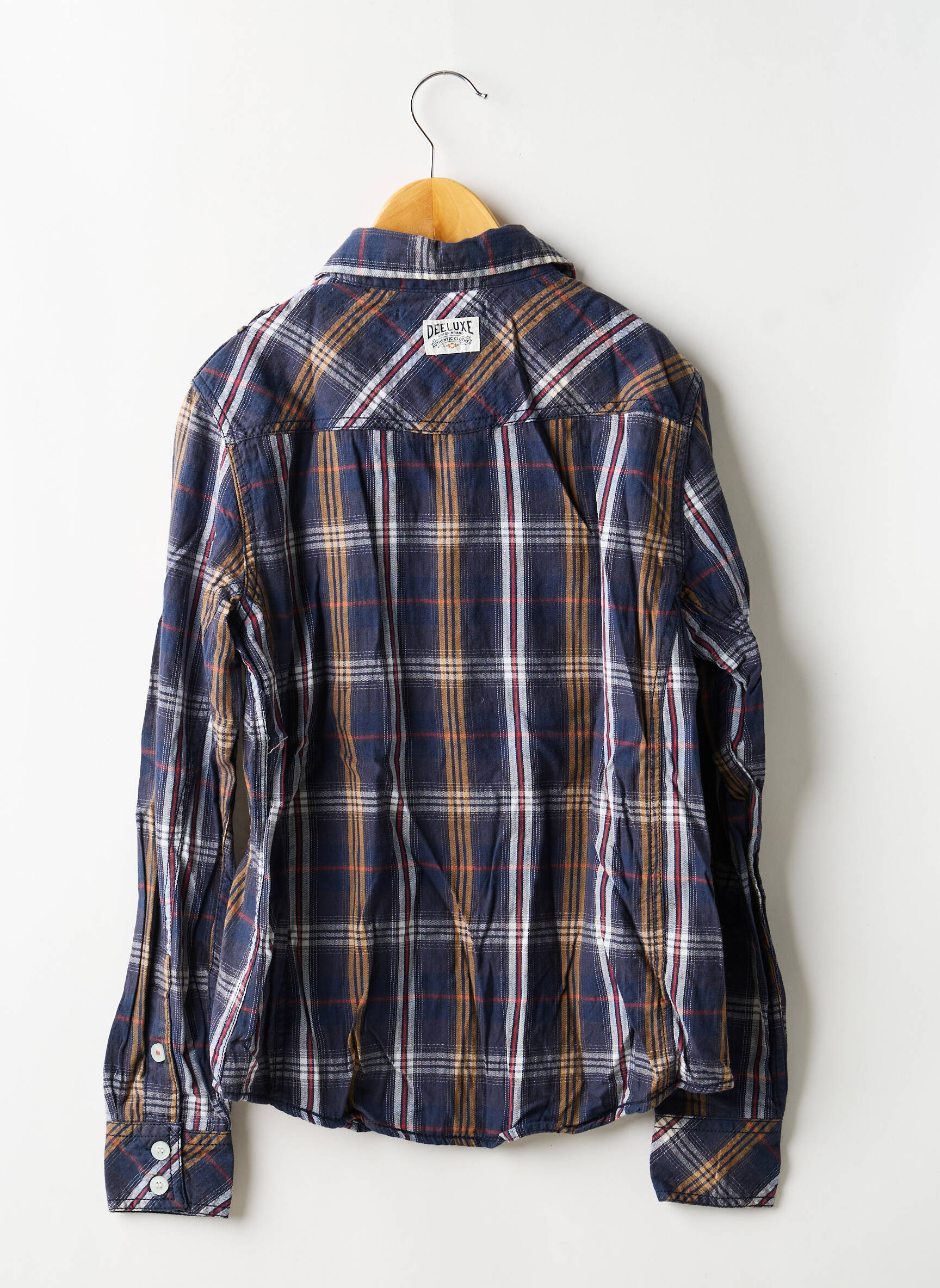 Chemise manches longues tissage popeline bleu DEELUXE garçon