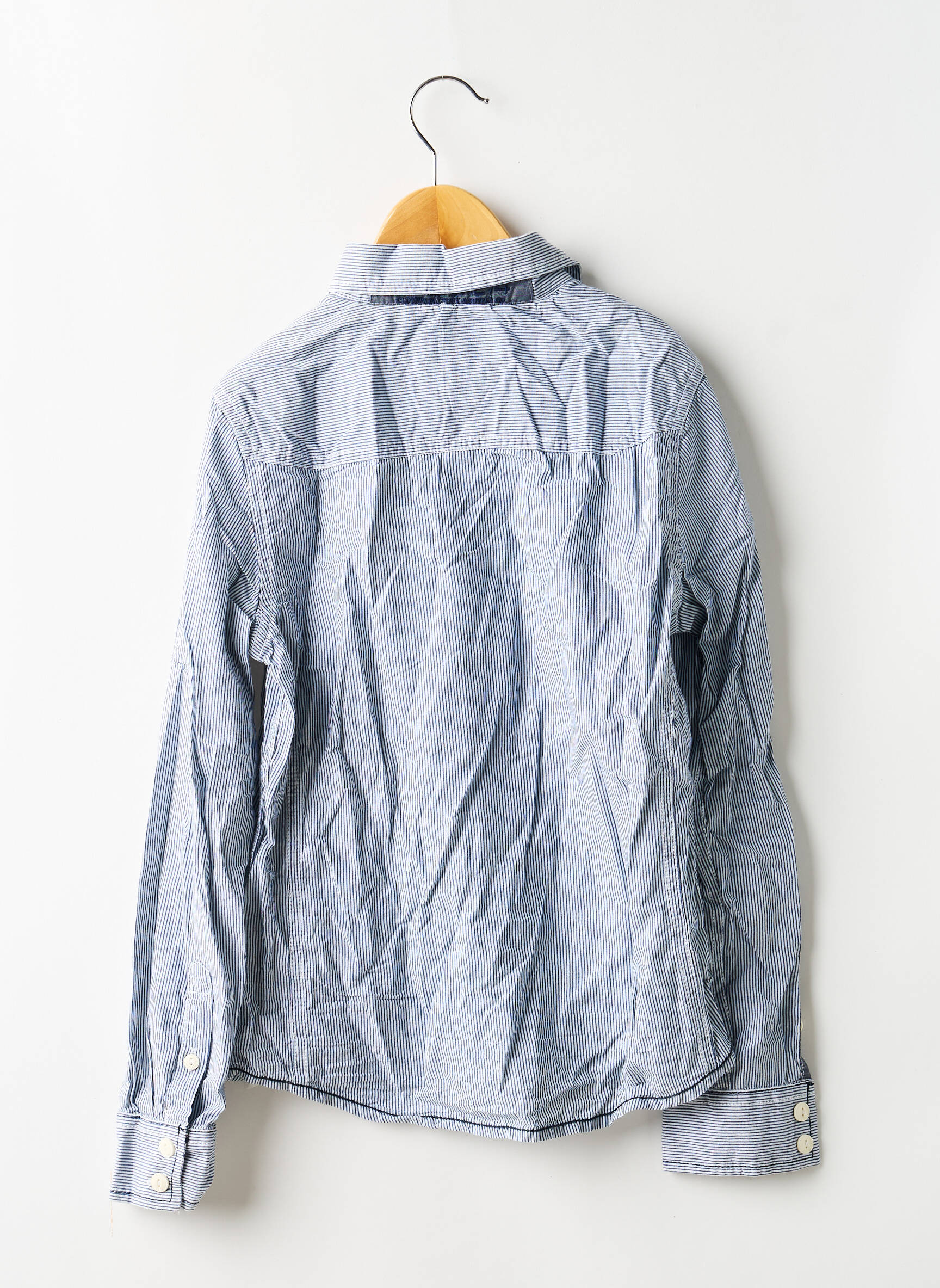 Chemise manches longues tissage popeline bleu DEELUXE garçon