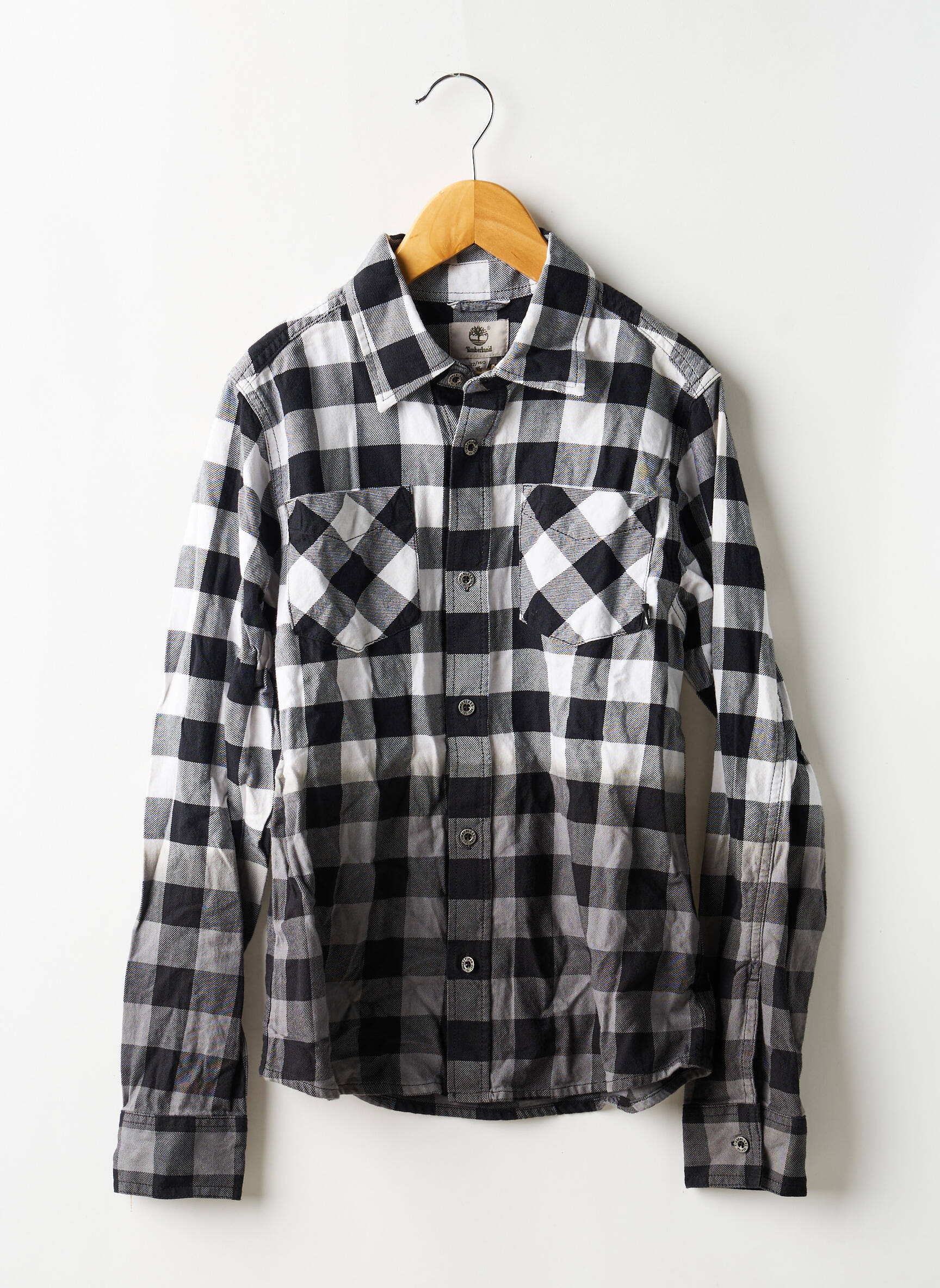Chemise manches longues tissage popeline noir TIMBERLAND garçon