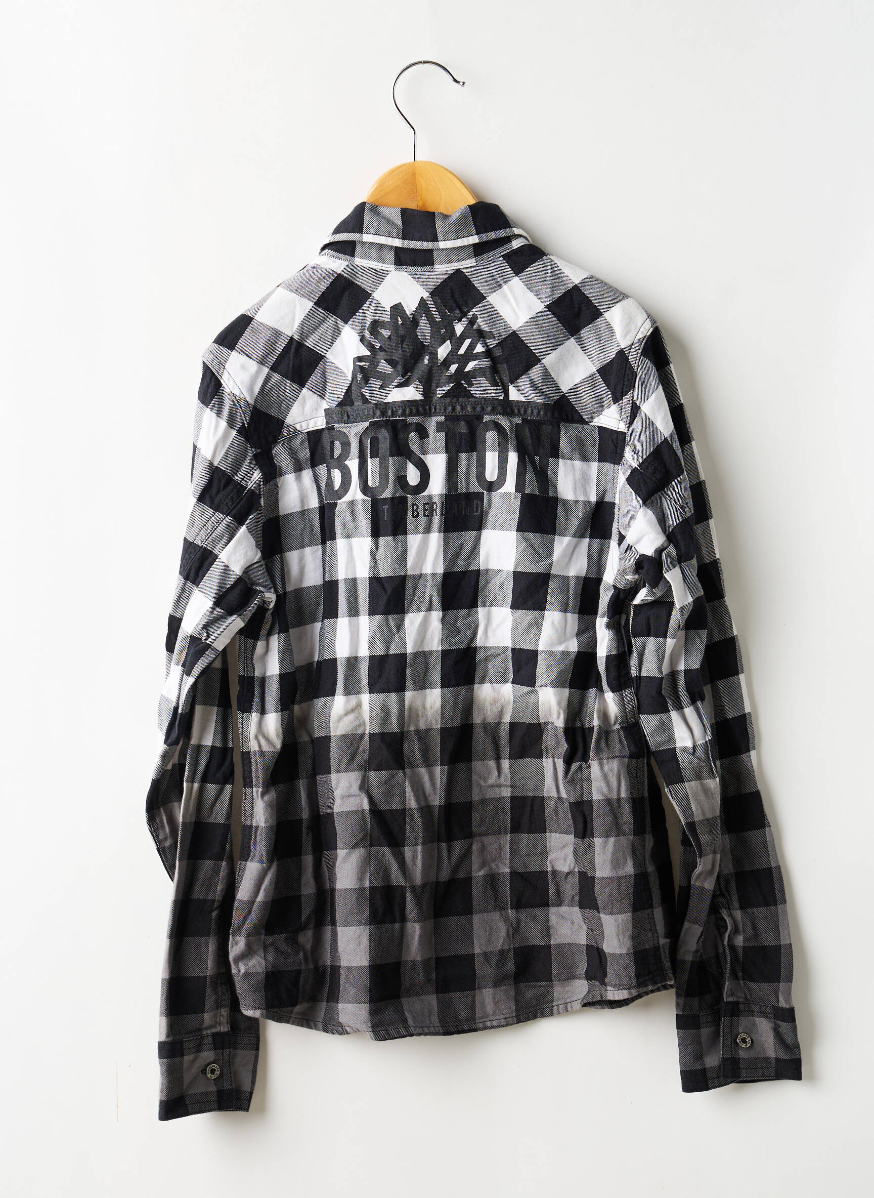 Chemise manches longues tissage popeline noir TIMBERLAND garçon