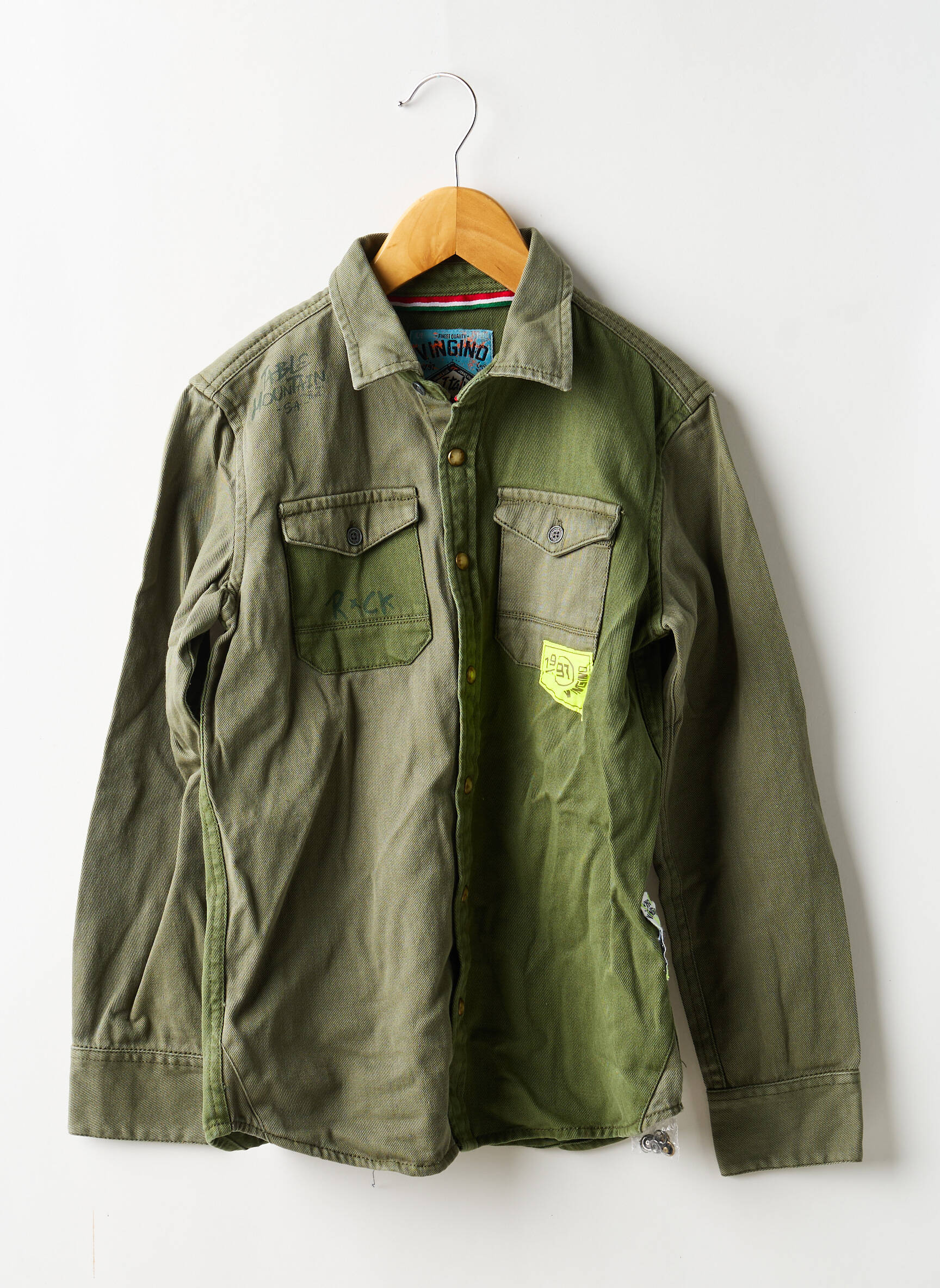 Chemise manches longues coupe cintrée vert VINGINO garçon