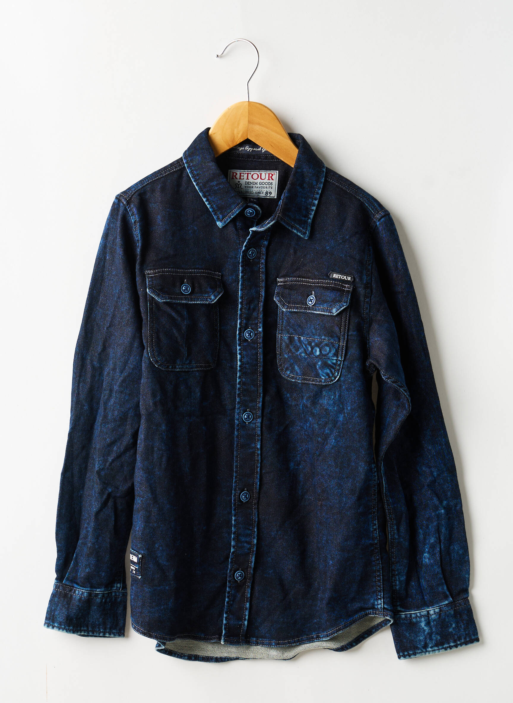 Chemise manches longues coupe cintrée bleu RETOUR garçon