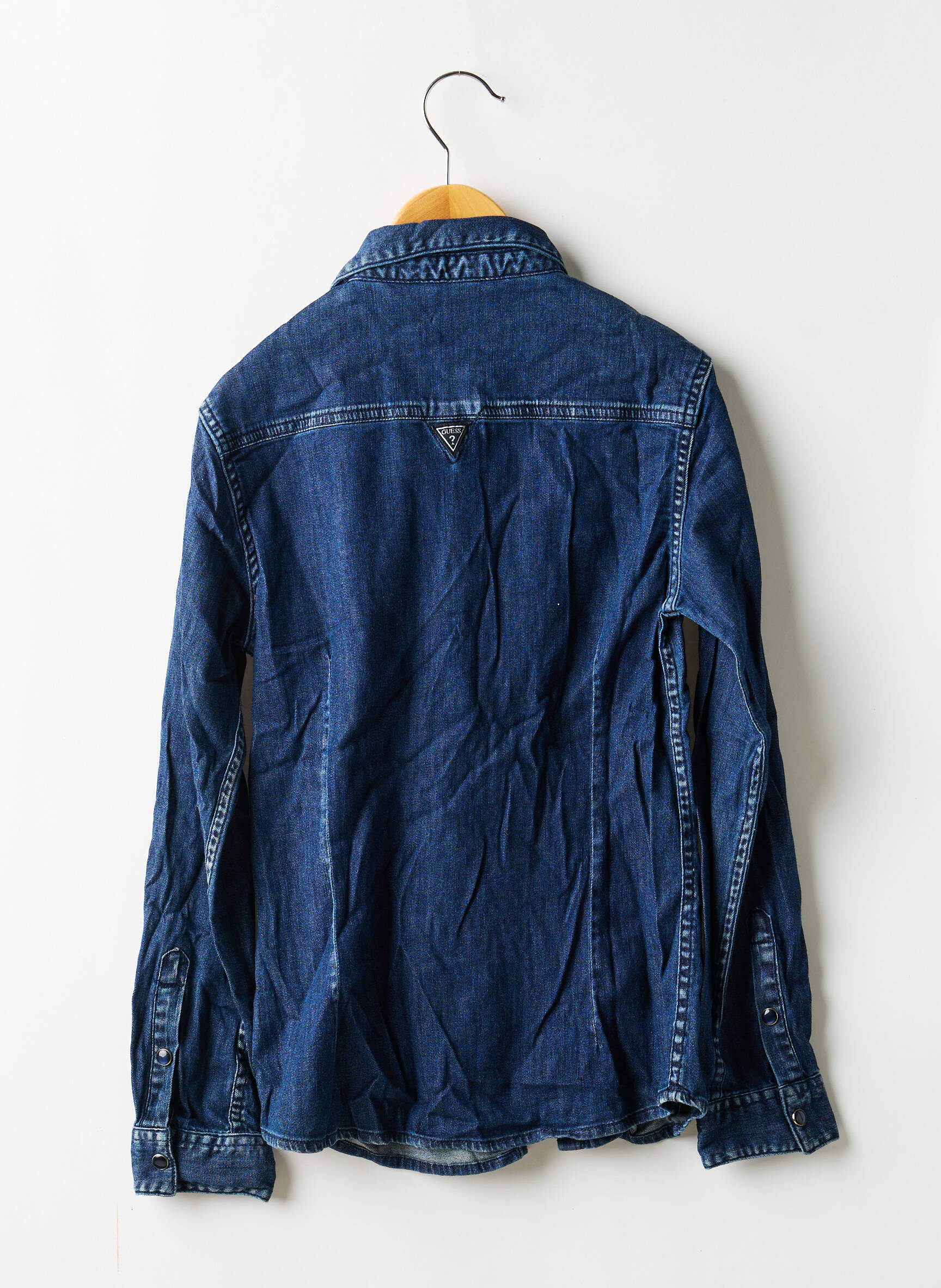 Chemise manches longues fermeture pressionnée bleu GUESS garçon