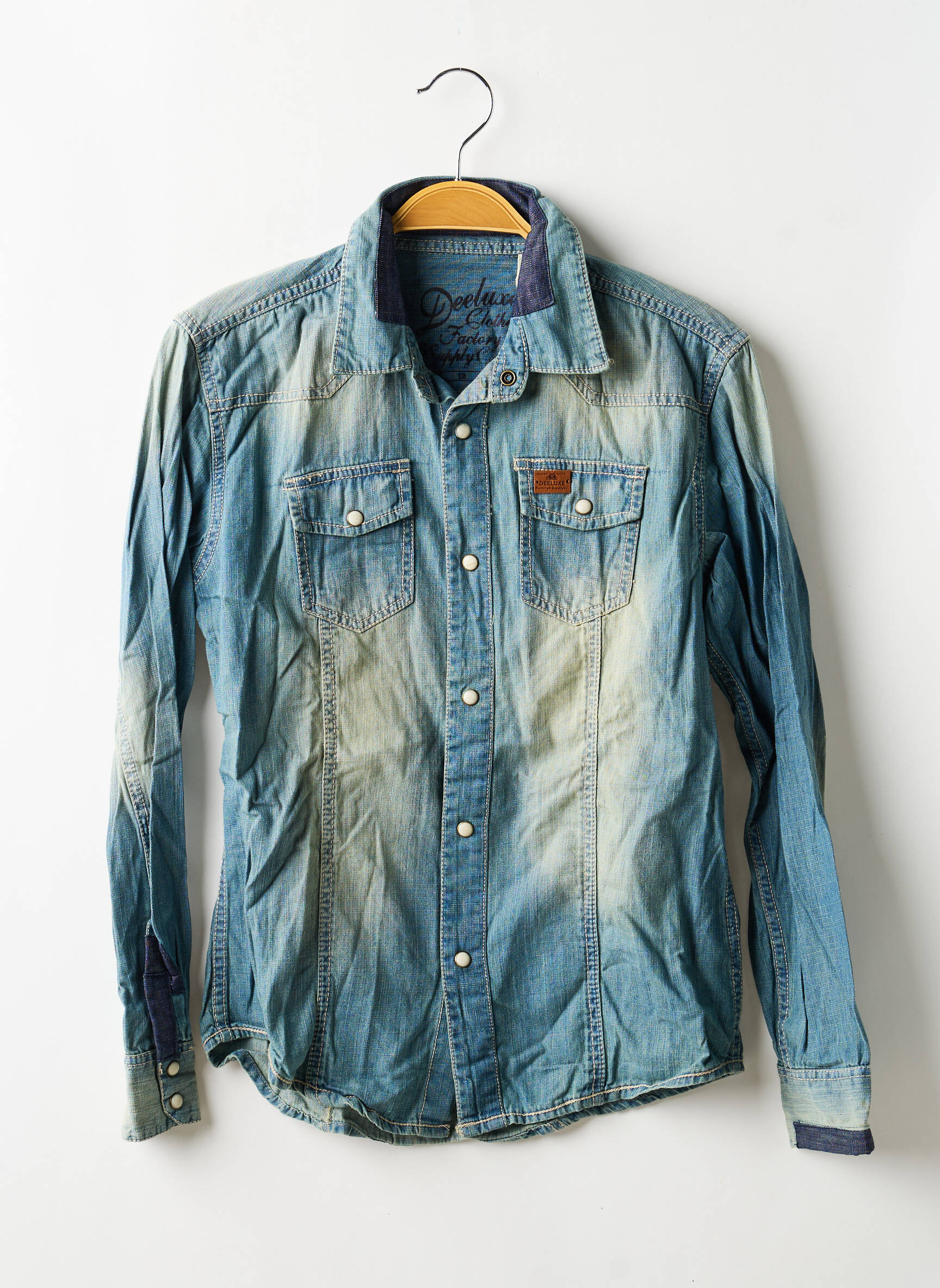 Chemise manches longues fermeture pressionnée bleu DEELUXE garçon