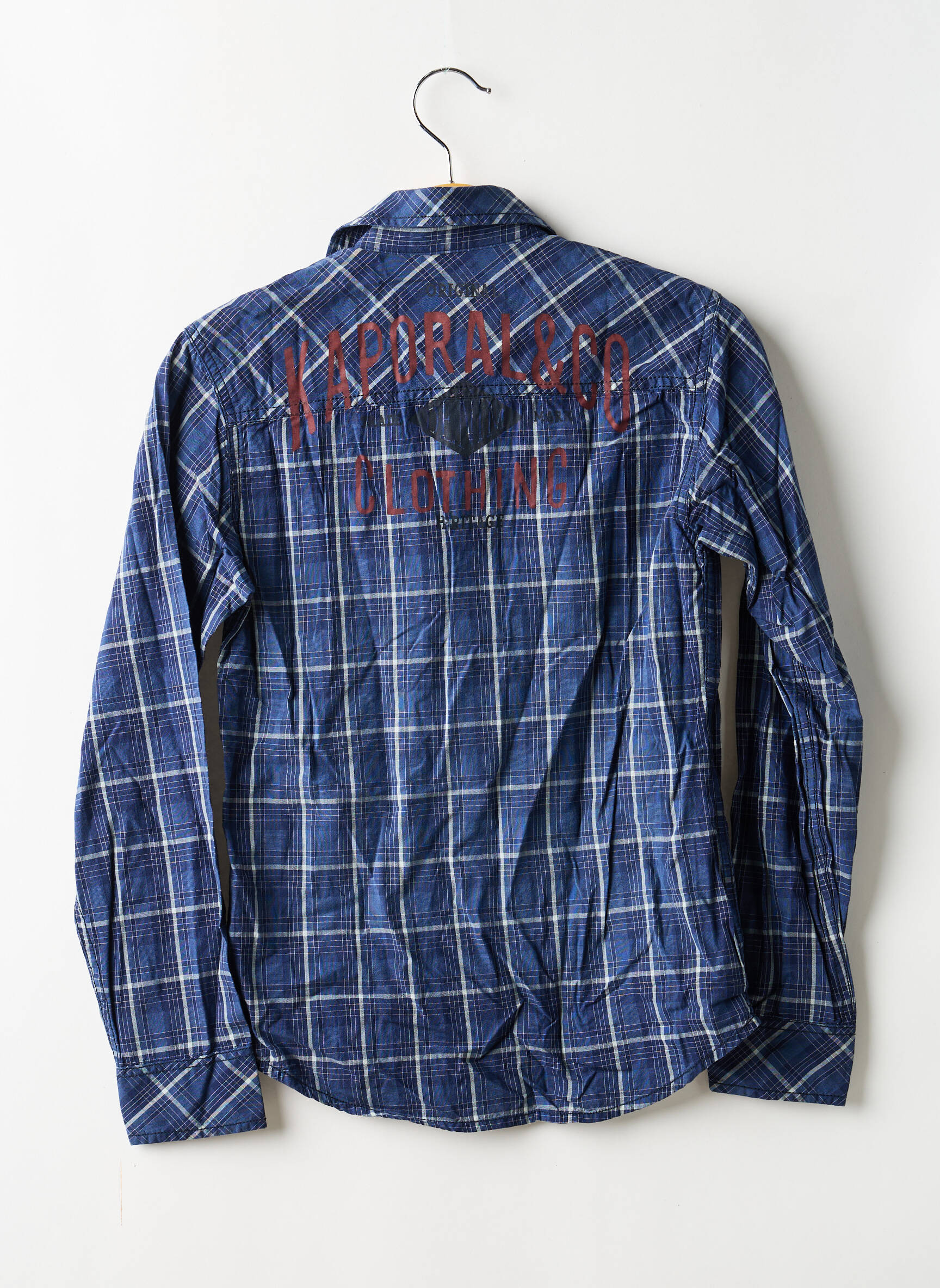Chemise manches longues fermeture pressionnée bleu KAPORAL garçon