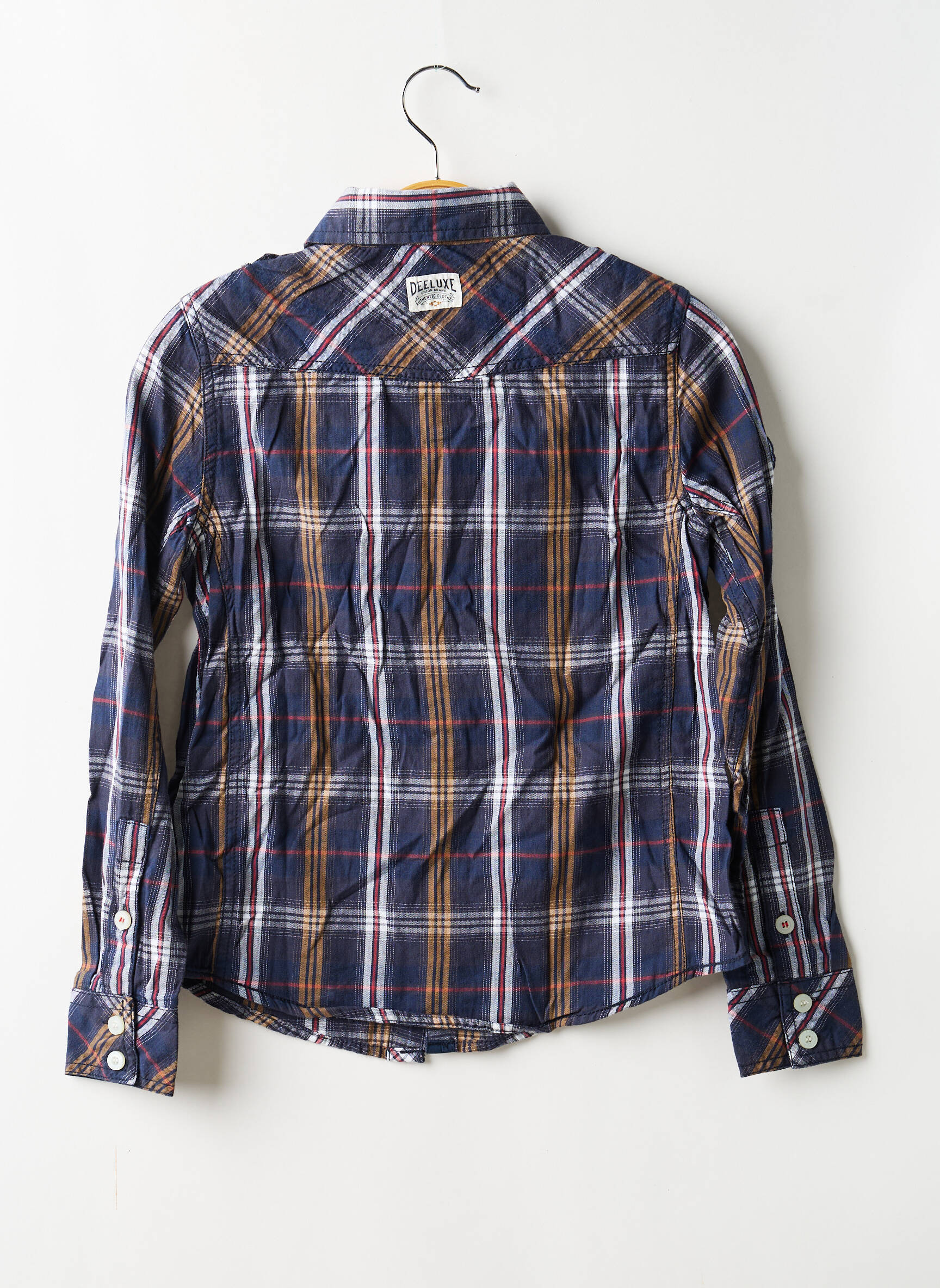 Chemise manches longues tissage popeline bleu DEELUXE garçon