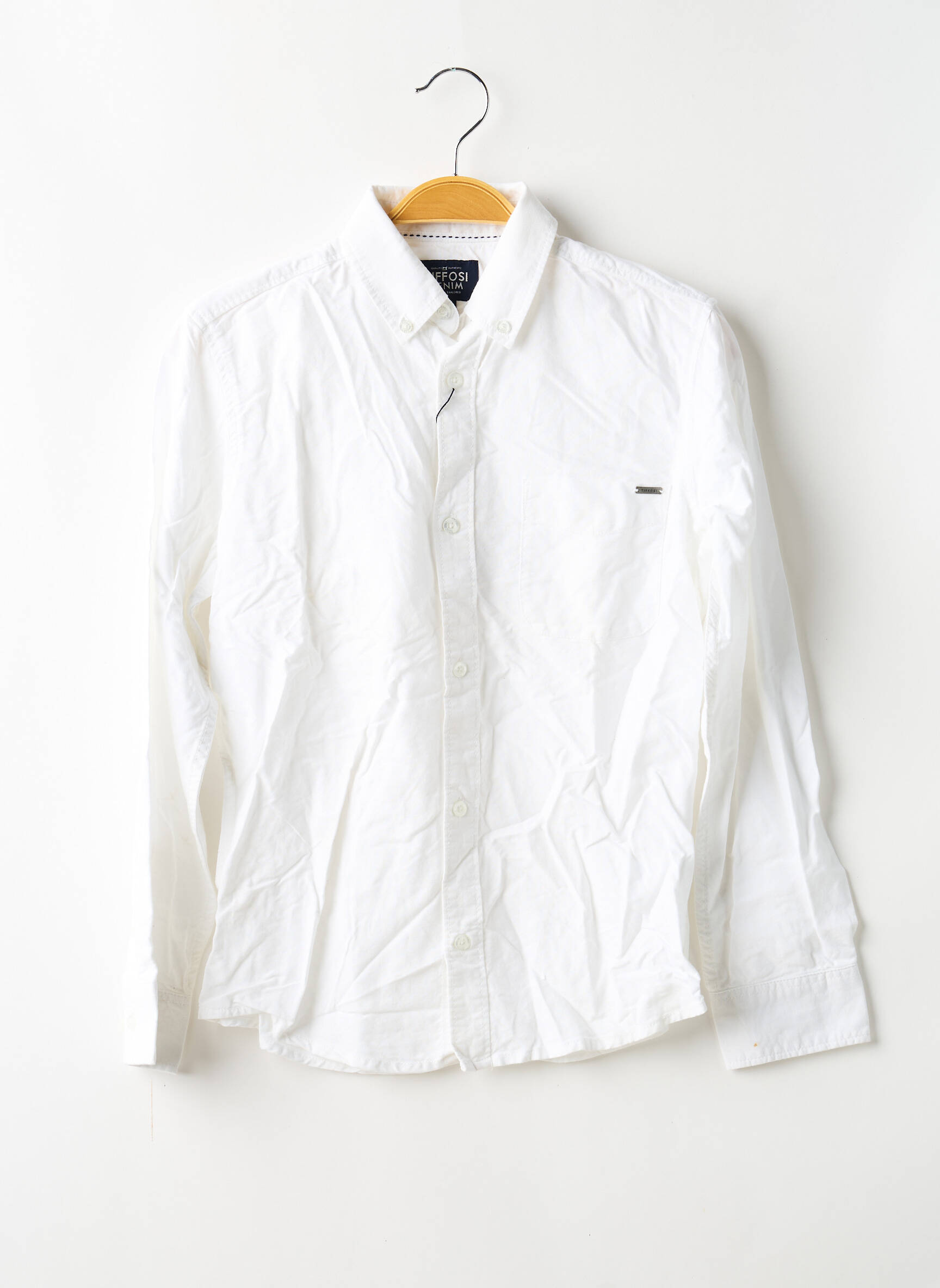 Chemise manches longues tissage popeline blanc TIFFOSI garçon