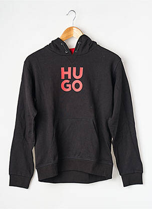 Sweat-shirt à capuche tissage jersey manches longues noir HUGO garçon