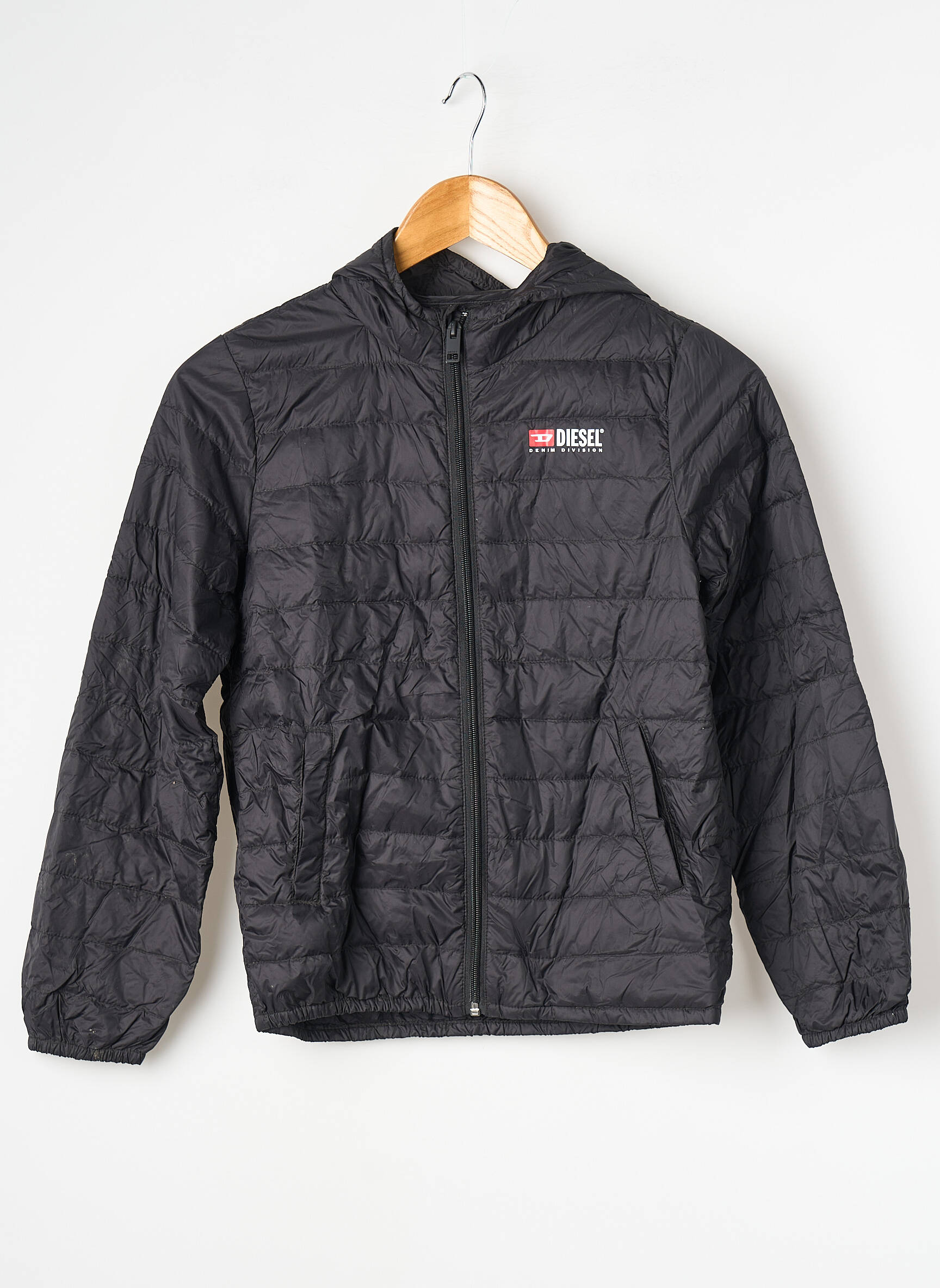 Doudoune poignets poignets élastiqués a capuche noir DIESEL garçon
