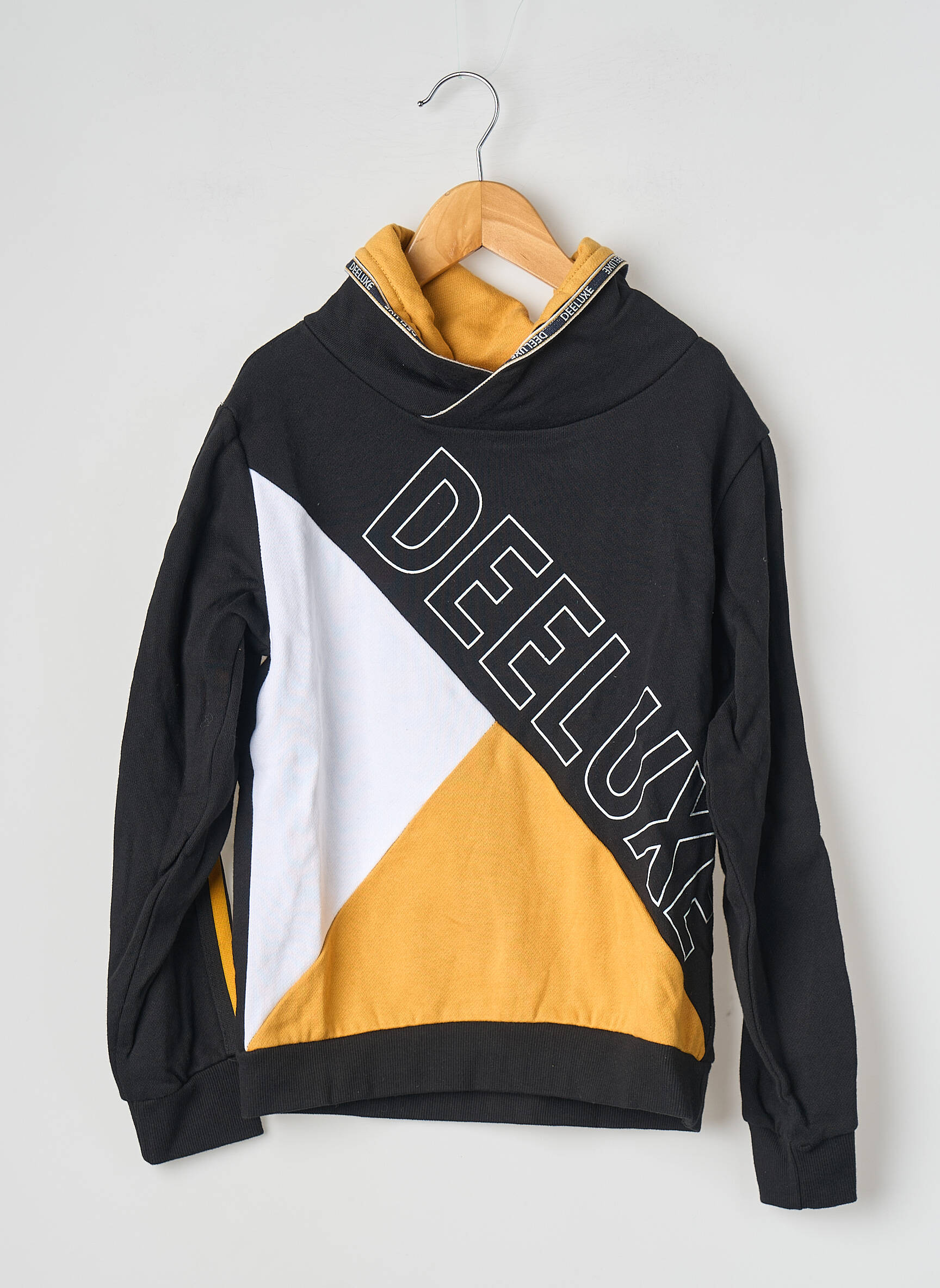 Sweat-shirt à capuche manches longues manches longues noir DEELUXE garçon