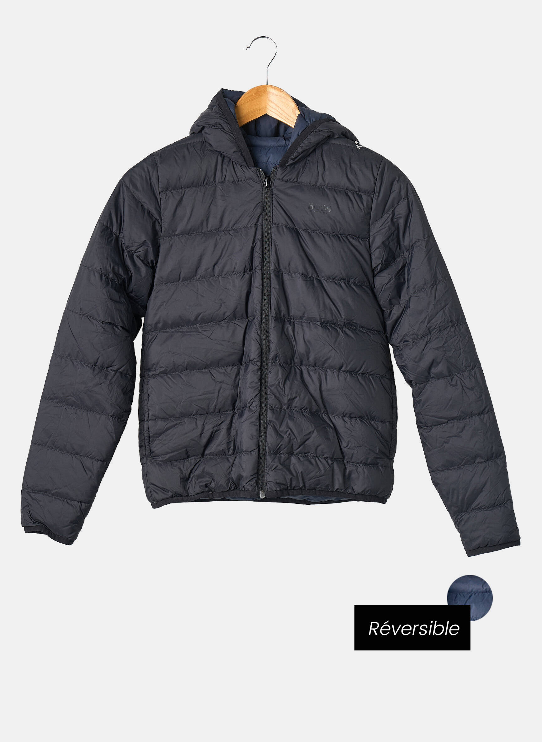 Doudoune réversible a capuche noir HUGO BOSS garçon