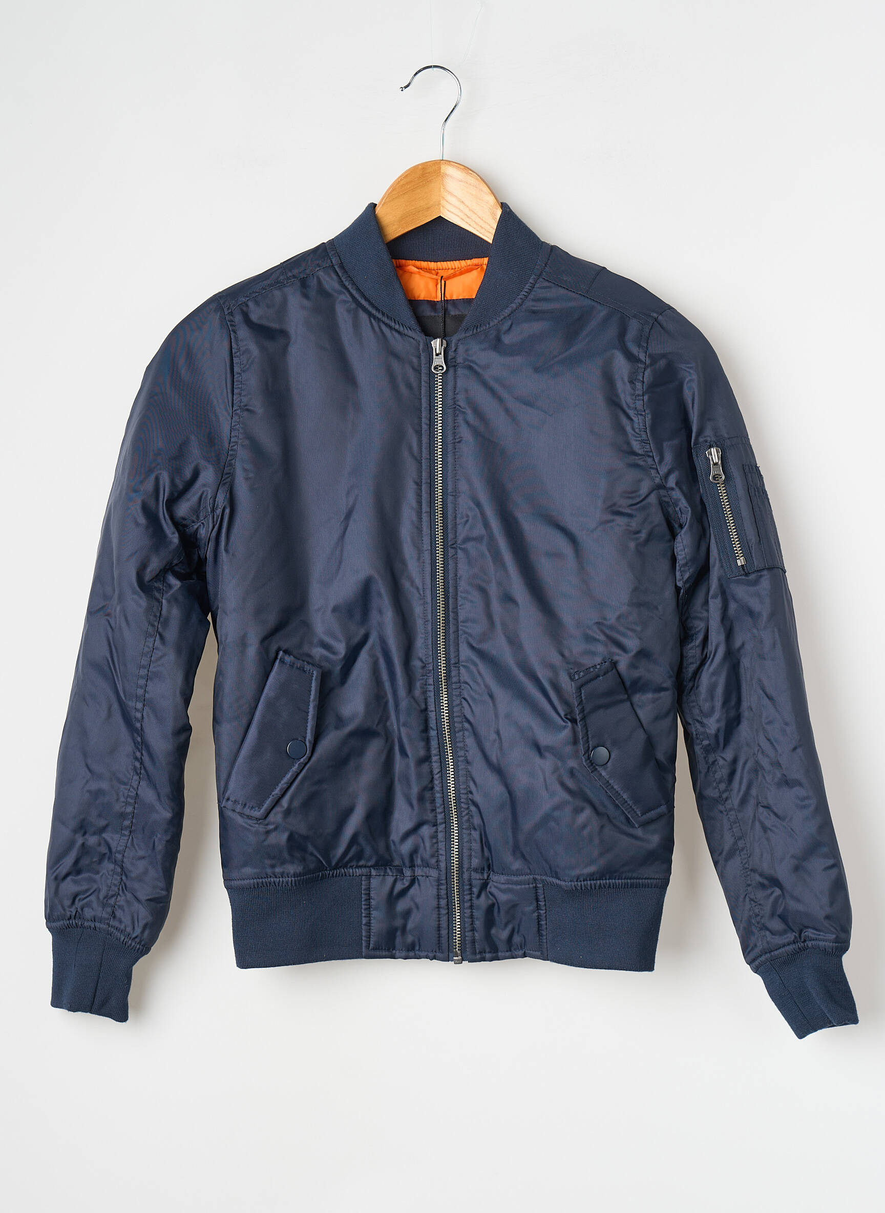 Veste casual col rond bleu URBAN CLASSIC garçon