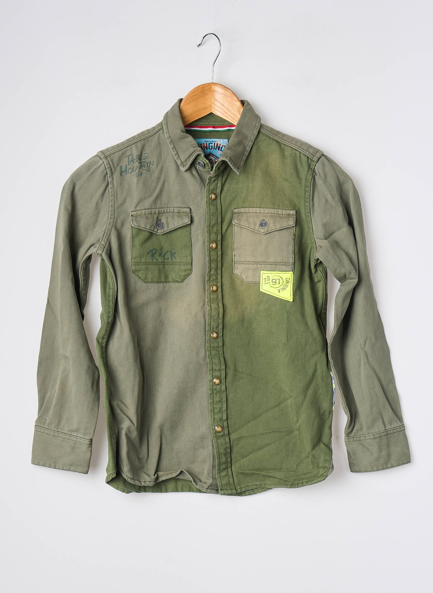 Chemise manches longues coupe cintrée vert VINGINO garçon
