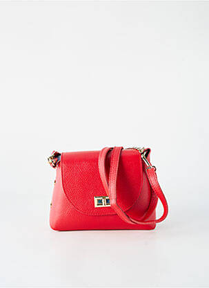 Sac cuir grainé forme rectangulaire rouge BORSE IN PELLE femme