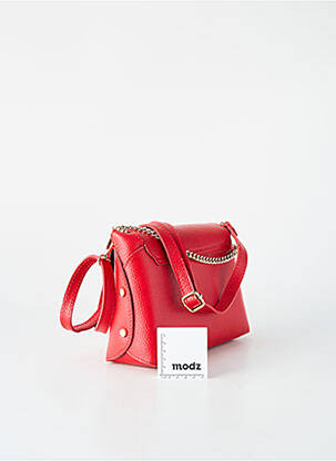 Sac cuir grainé forme rectangulaire rouge BORSE IN PELLE femme