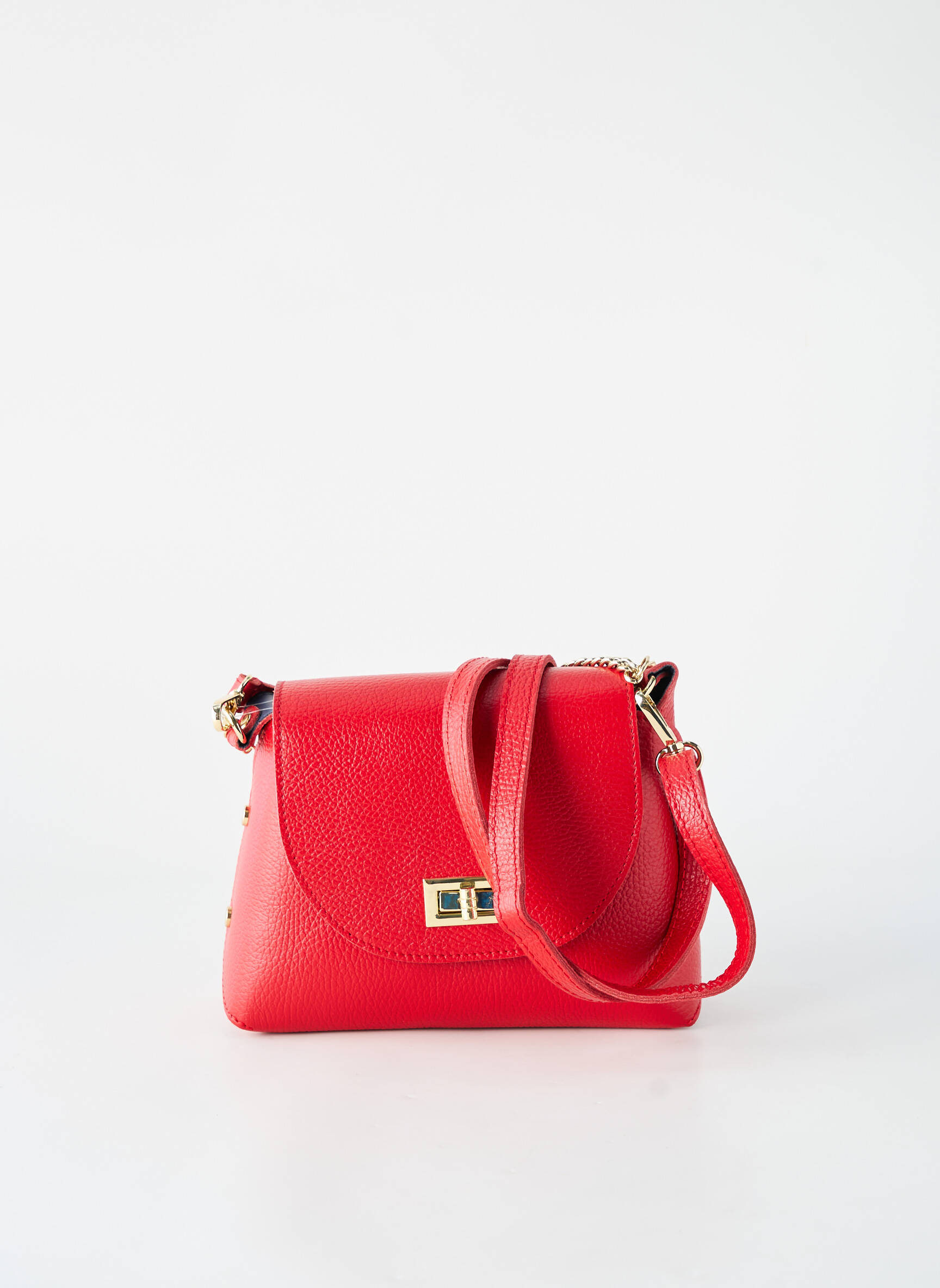 Sac cuir grainé forme rectangulaire rouge BORSE IN PELLE femme