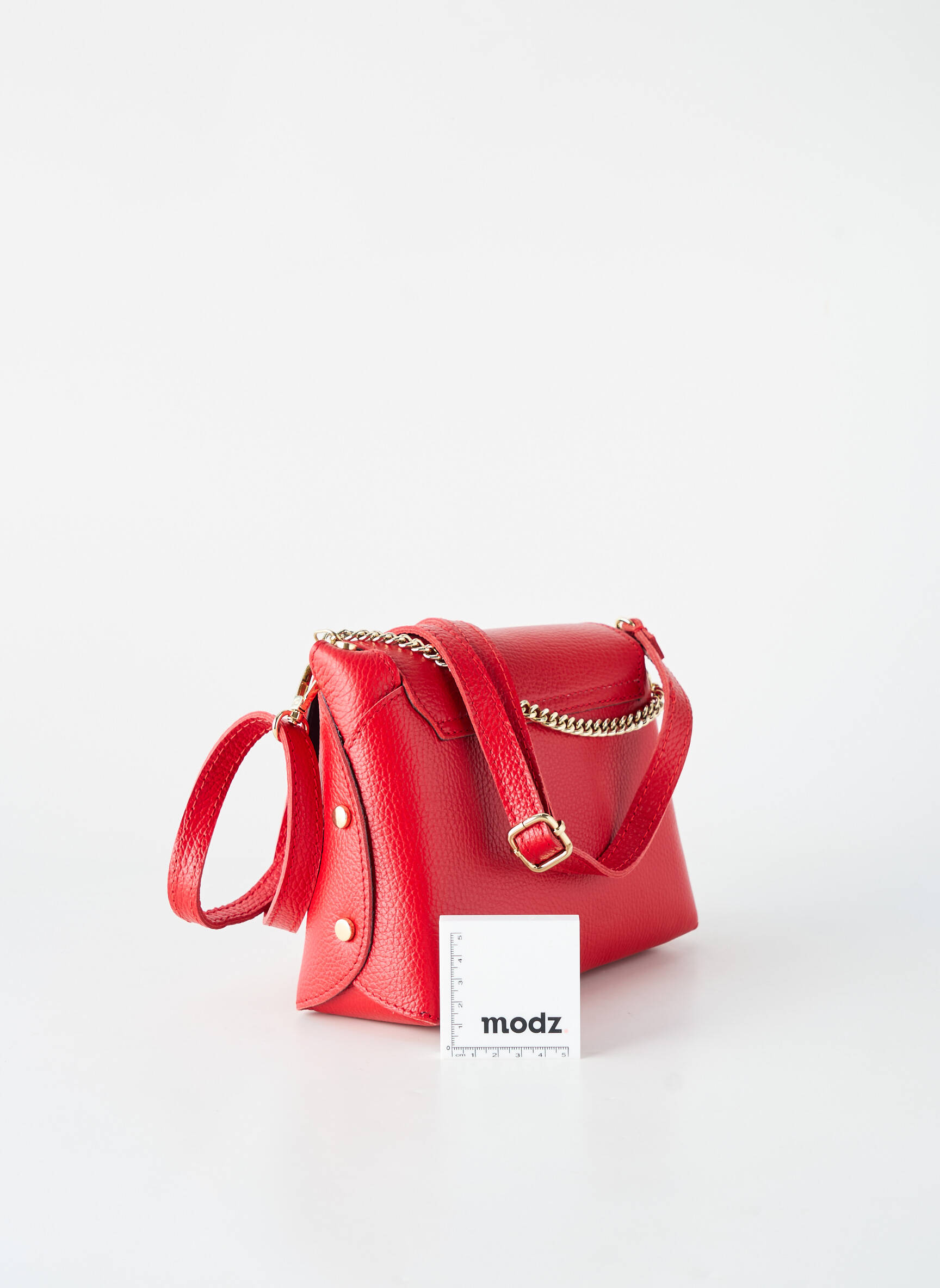 Sac cuir grainé forme rectangulaire rouge BORSE IN PELLE femme