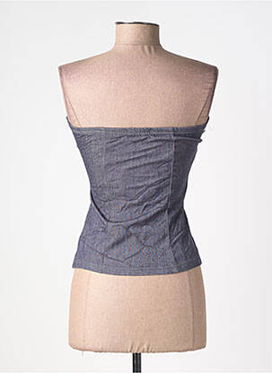 Top col carré sans manche bleu INFLUENCE femme
