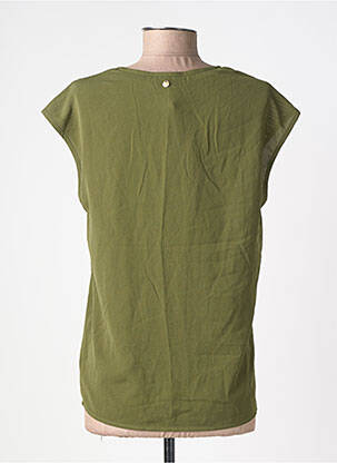 Top tissage crêpe manches courtes vert DEELUXE femme