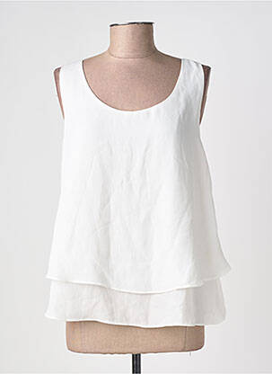 Top tissage crêpe sans manche blanc MOLLY BRACKEN femme