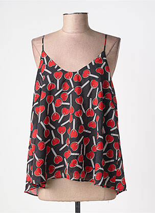 Top tissage crêpe fines bretelles noir MOLLY BRACKEN femme