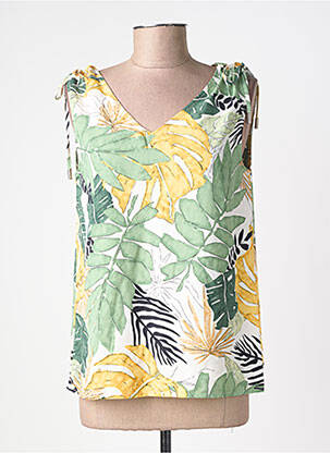 Top tissage crêpe sans manche vert MOLLY BRACKEN femme